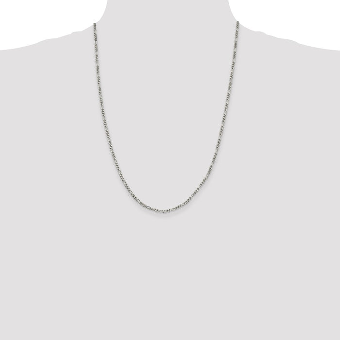 Buy Stylish 2.5mm Sterling Silver Figaro Chain - Affordable Luxury Jewelry-4