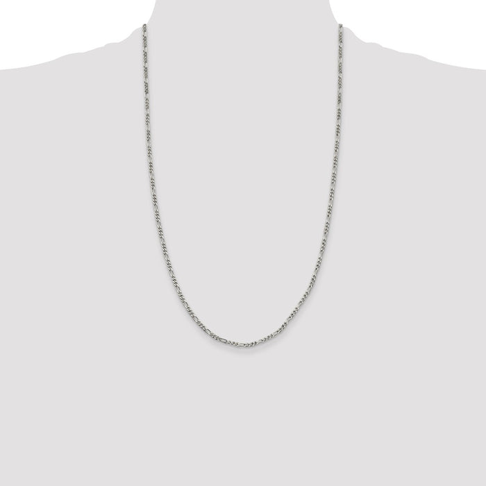 Buy Stylish 2.5mm Sterling Silver Figaro Chain - Affordable Luxury Jewelry-4