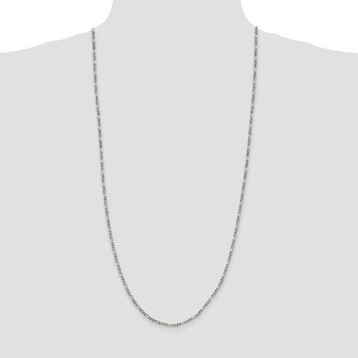 Exclusive 2.5mm Sterling Silver Figaro Chain - Stylish Value for Your Jewelry Collection-4