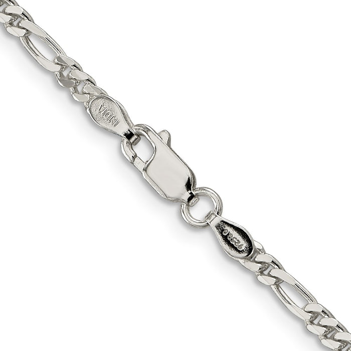 Buy 2.85mm Sterling Silver Figaro Chain | Stylish & Affordable Jewelry-3