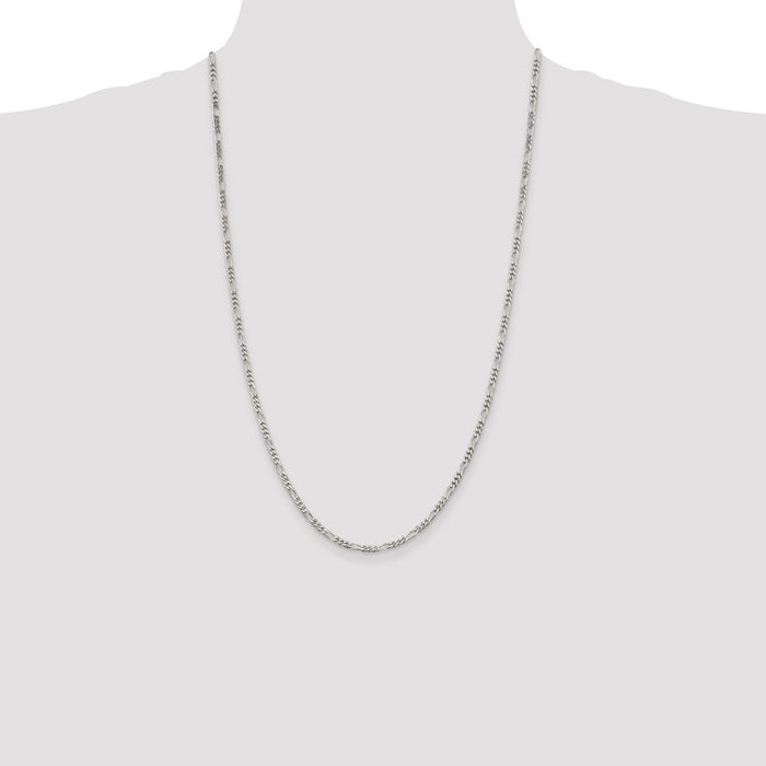 Buy Stylish 2.85mm Sterling Silver Figaro Chain - Affordable Luxury Jewelry-4