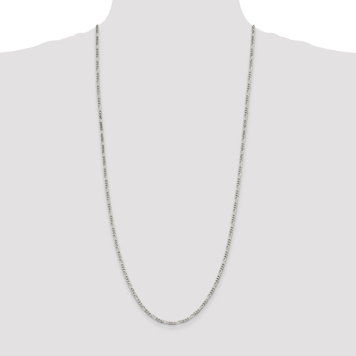 Buy Stylish 2.85mm Sterling Silver Figaro Chain - Affordable Luxury Jewelry-4