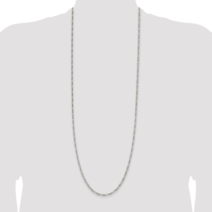 Buy Stylish 2.85mm Sterling Silver Figaro Chain - Affordable Luxury Jewelry-4