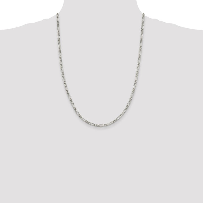 Buy Stylish 3.5mm Sterling Silver Figaro Chain - Affordable Luxury Jewelry-4