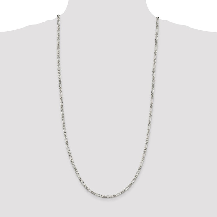 High-Quality 3.5mm Sterling Silver Figaro Chain - Stylish & Affordable Value!-4