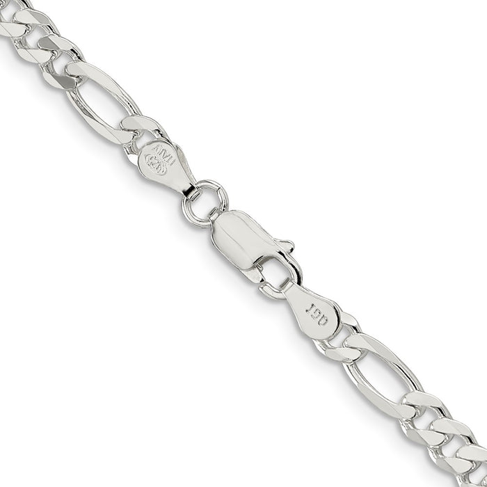 High-Quality 4.5mm Sterling Silver Figaro Chain - Stylish & Affordable Value-3