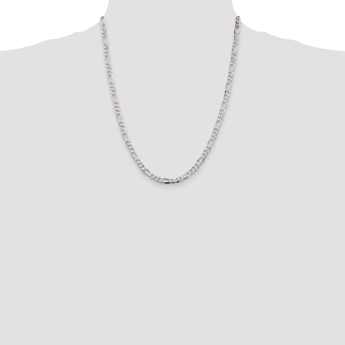 High-Quality 4.5mm Sterling Silver Figaro Chain - Stylish & Affordable Price-4