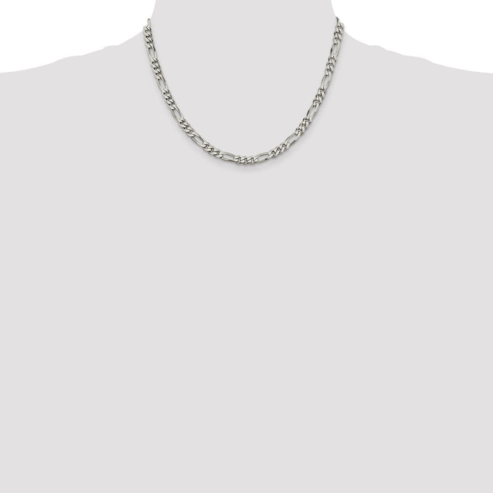 High-Quality 5.5mm Sterling Silver Figaro Chain | Stylish & Affordable Price!-4