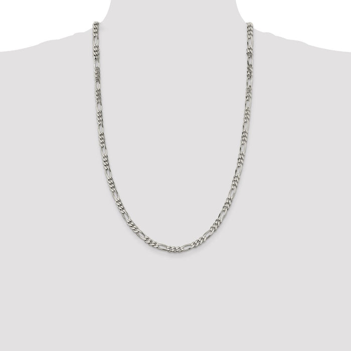 Buy Stylish 5.5mm Sterling Silver Figaro Chain - Affordable Luxury Jewelry-4