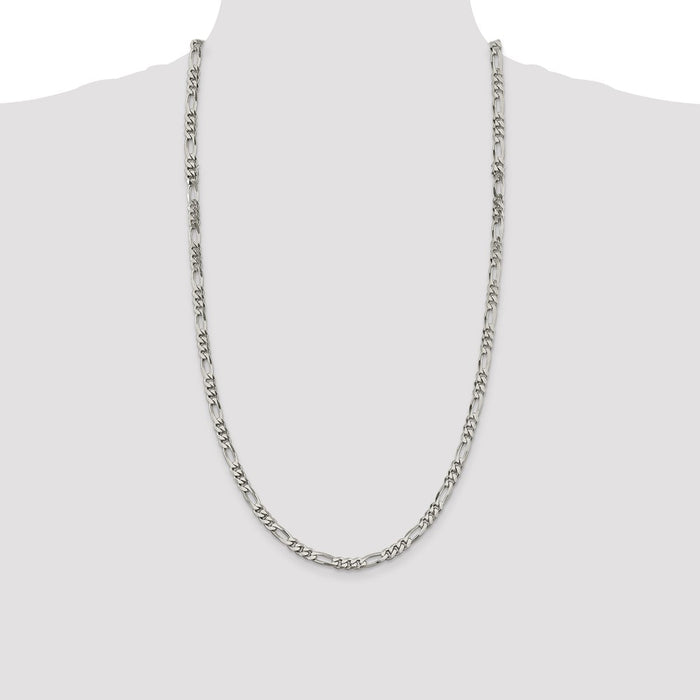 Buy 5.5mm Sterling Silver Figaro Chain - Stylish & Affordable Jewelry Piece-4