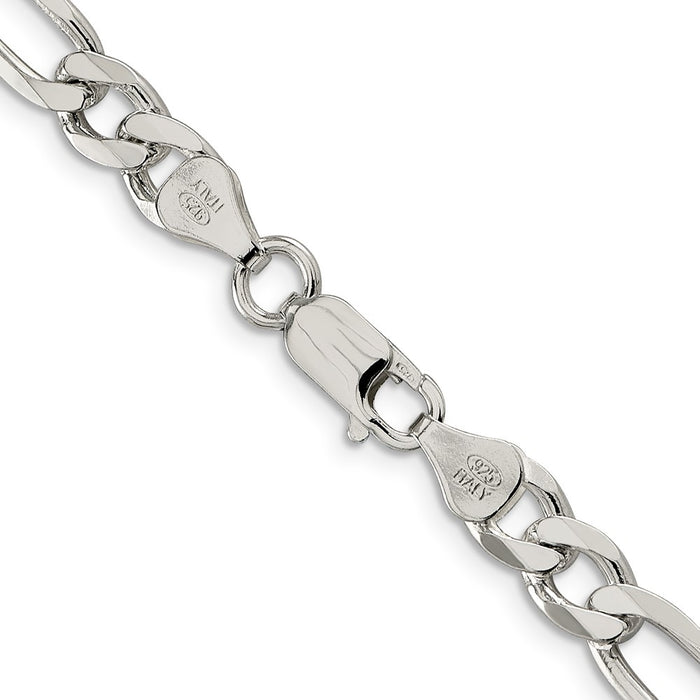 High-Quality 6.75mm Sterling Silver Figaro Chain - Stylish and Affordable!-3