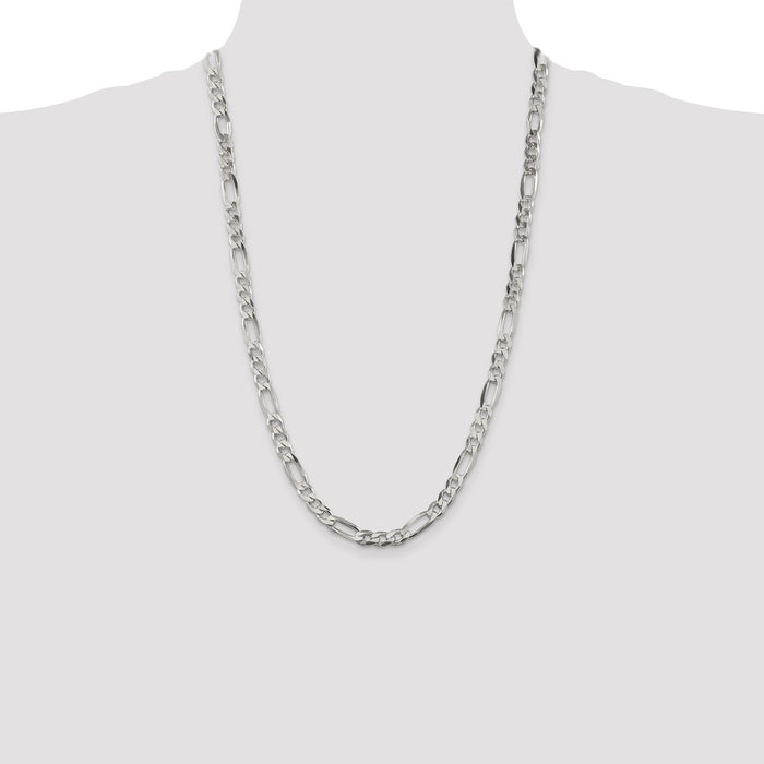 High-Quality 6.75mm Sterling Silver Figaro Chain - Stylish and Affordable!-4