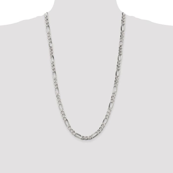 Buy Stylish 6.75mm Sterling Silver Figaro Chain - Affordable Luxury Jewelry-4