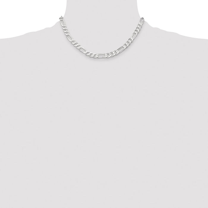 Buy Stylish 7.5mm Sterling Silver Figaro Chain - Luxury Value for You!-4