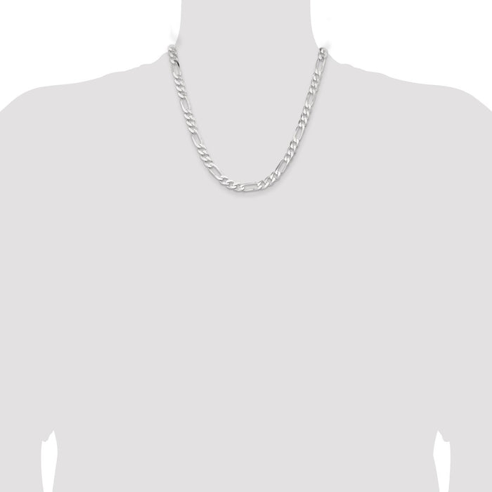 Exclusive 7.5mm Sterling Silver Figaro Chain - Stylish & Affordable Price-4