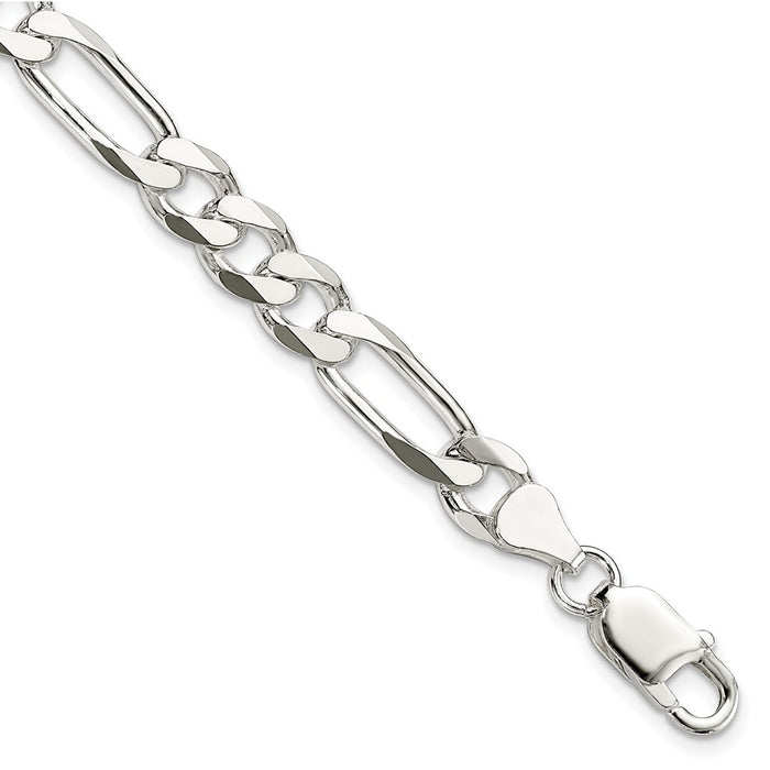 Buy Stylish 7.5mm Sterling Silver Figaro Chain | Affordable Luxury Jewelry-1