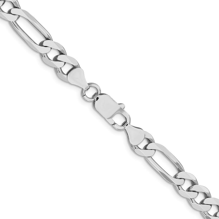 Exclusive Rhodium-Plated Sterling Silver 7.5mm Figaro Chain - Stylish Value!-3