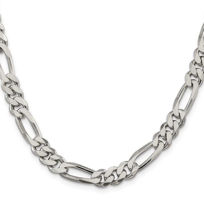 High-Quality 8mm Sterling Silver Figaro Chain - Stylish Value Accessory-2