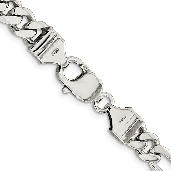 High-Quality 8mm Sterling Silver Figaro Chain - Stylish Value Accessory-3
