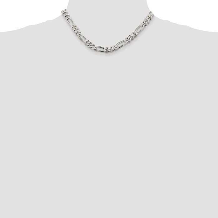Buy Stylish 8mm Sterling Silver Figaro Chain - Luxury at an Affordable Price-4