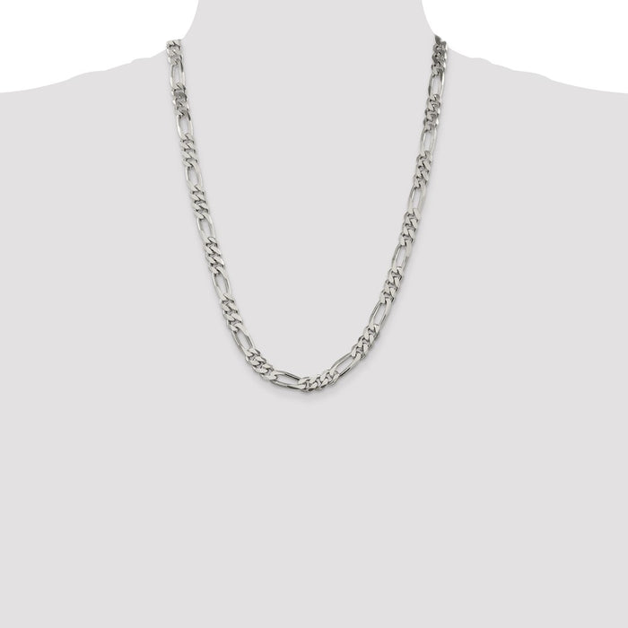 Buy Stylish 8mm Sterling Silver Figaro Chain - Affordable Luxury Jewelry-4