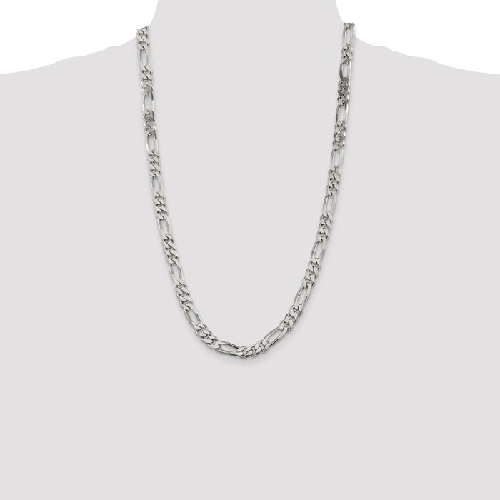 High-Quality 8mm Sterling Silver Figaro Chain - Stylish Value Accessory-4