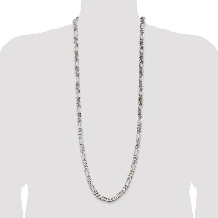 Buy Stylish 8mm Sterling Silver Figaro Chain - Affordable Luxury Jewelry-4