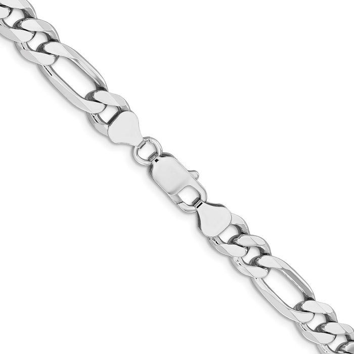 Buy Stylish Rhodium-Plated Sterling Silver Figaro Chain - 7.75mm, Affordable Luxury-3