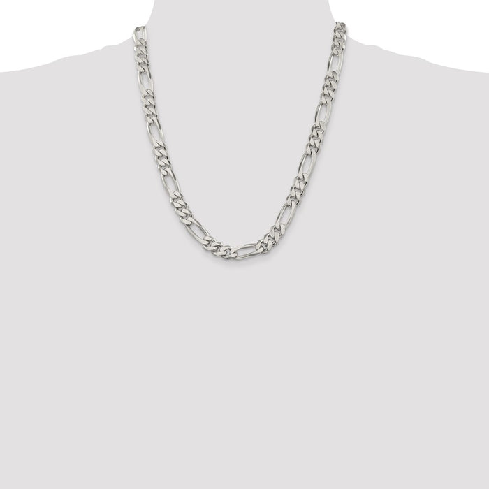 Buy 9mm Sterling Silver Figaro Chain - Stylish & Affordable Jewelry Accessory-4