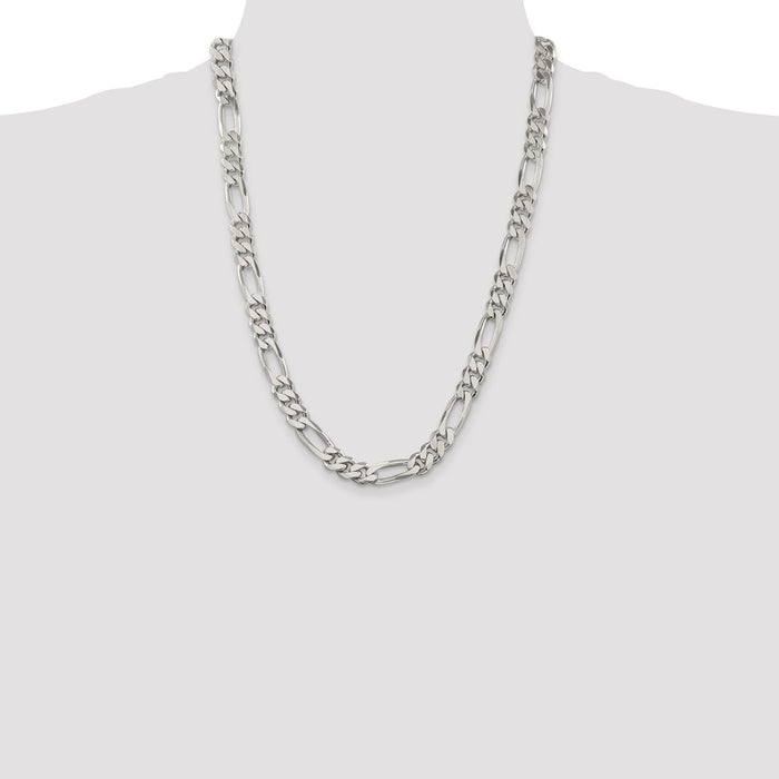 Buy Stylish 9mm Sterling Silver Figaro Chain - Luxury Design at Affordable Price-4