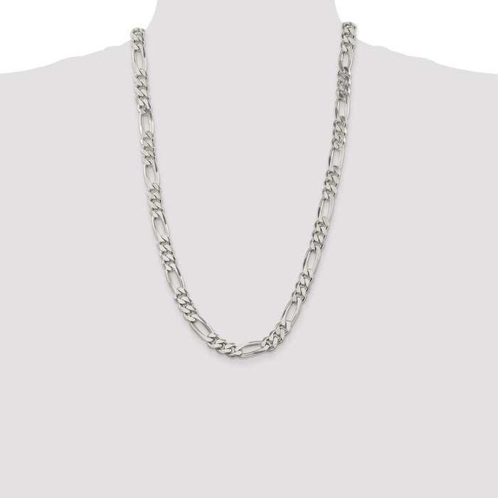 Buy Stylish 9mm Sterling Silver Figaro Chain - Luxury at an Affordable Price-4