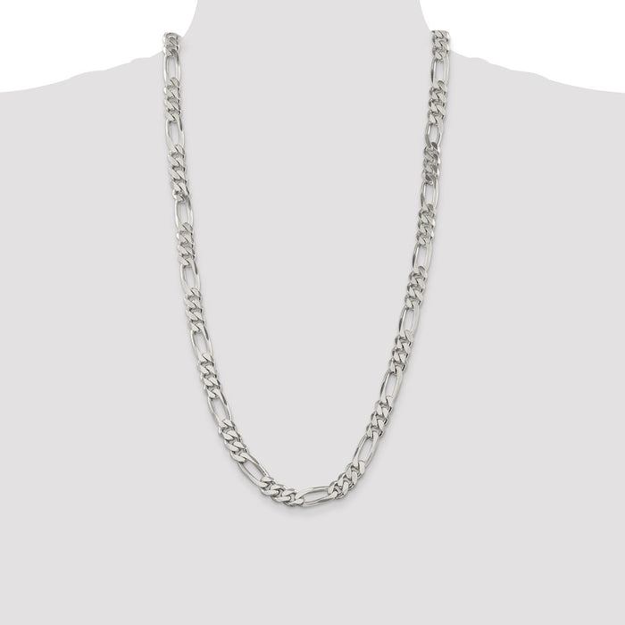 Buy Stylish 9mm Sterling Silver Figaro Chain - High-Quality Value!-4