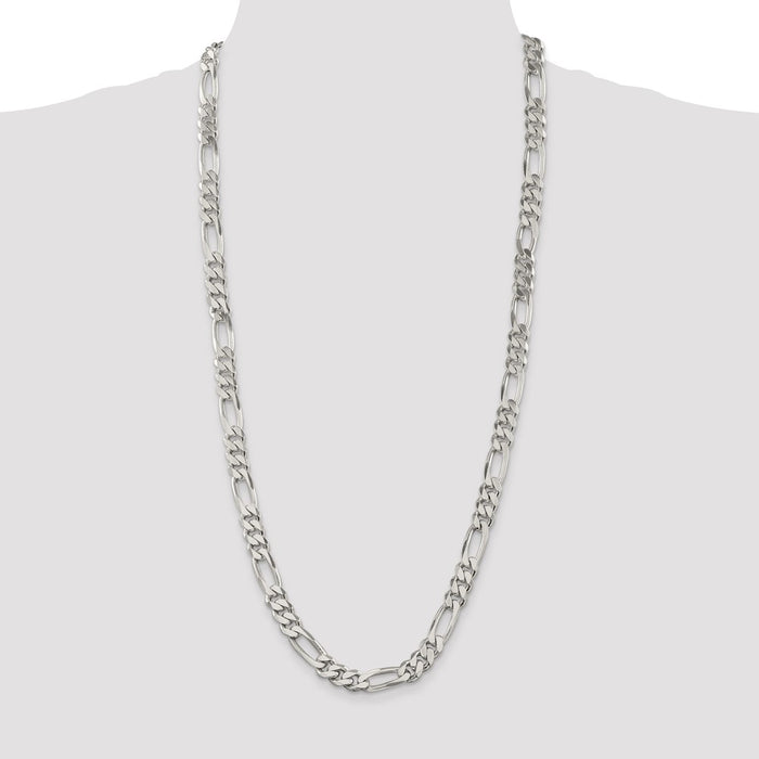 High-Quality 9mm Sterling Silver Figaro Chain - Stylish & Affordable Price!-4