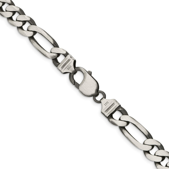Buy Exclusive Antiqued Sterling Silver 9mm Figaro Chain - Stylish Value!-3