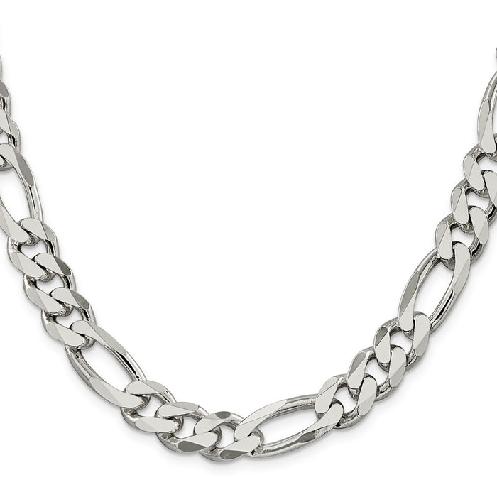 High-Quality 10.75mm Sterling Silver Figaro Chain - Stylish Value Piece-2