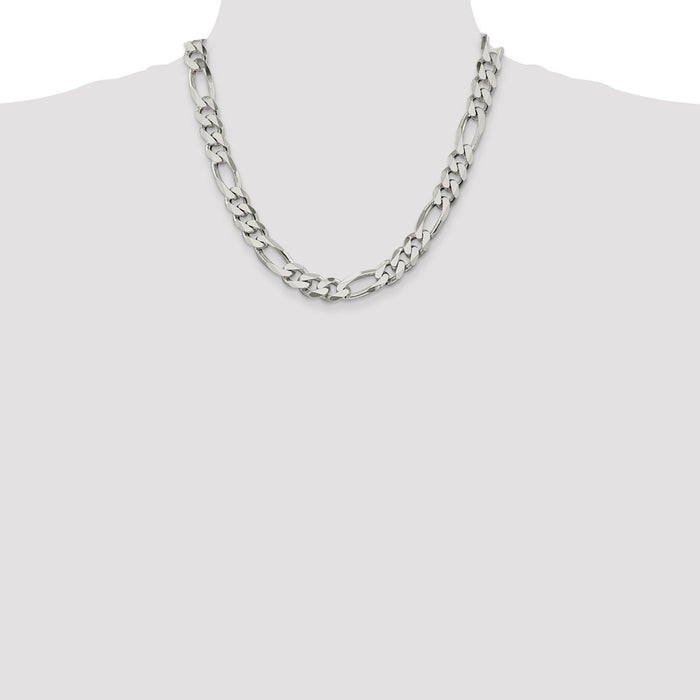 High-Quality 10.75mm Sterling Silver Figaro Chain - Stylish Value Accessory-4