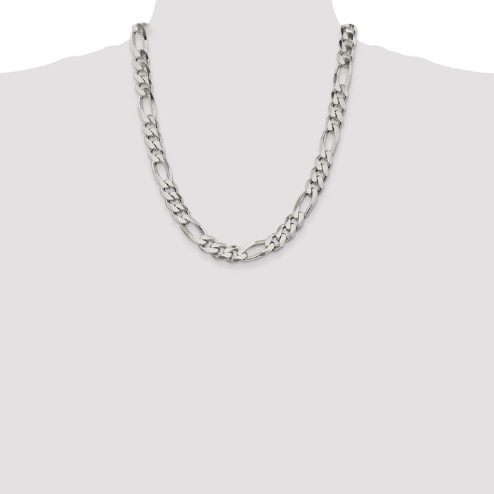 Buy 10.75mm Sterling Silver Figaro Chain - Stylish & High-Quality Value!-4