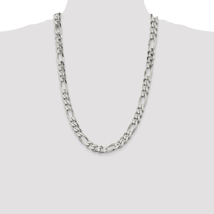 Buy Stylish 10.75mm Sterling Silver Figaro Chain - Luxury at Affordable Prices!-4