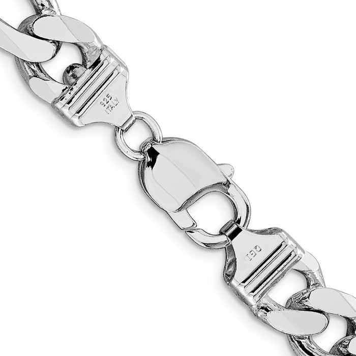 Buy Stylish Rhodium-Plated Sterling Silver 10.75mm Figaro Chain - Affordable Luxury-3