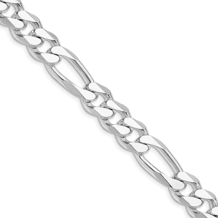 Designer Rhodium-Plated Sterling Silver 10.75mm Figaro Chain - Stylish Value!-1