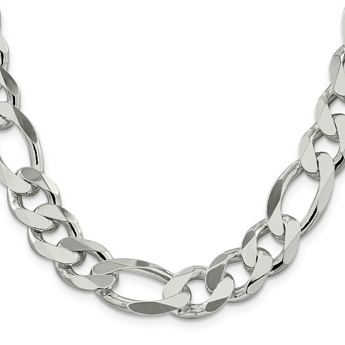 Buy Stylish 13.5mm Sterling Silver Figaro Chain - Luxury at an Affordable Price-2
