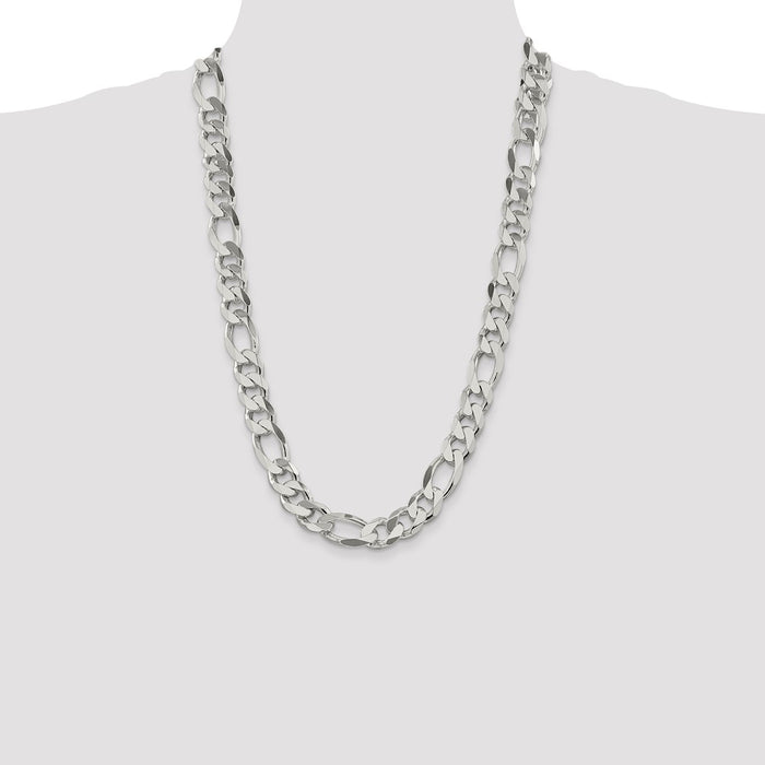 Buy 13.5mm Sterling Silver Figaro Chain | Stylish & Affordable Jewelry-4