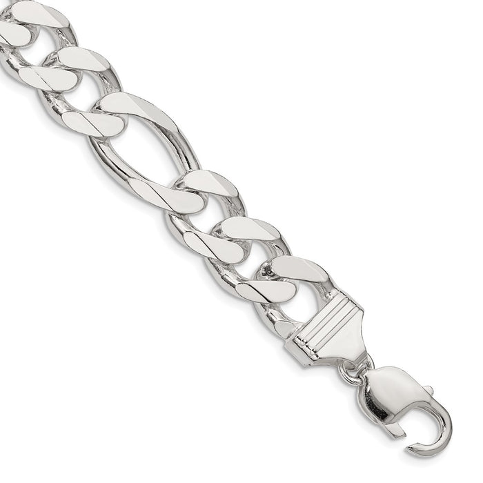 Buy Stylish 13.5mm Sterling Silver Figaro Chain - Affordable Luxury Jewelry-1