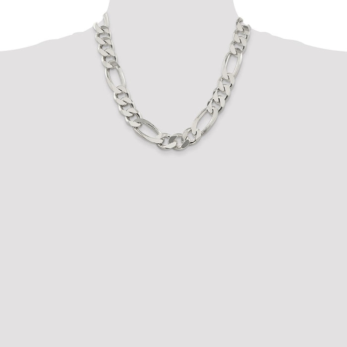 Buy 15mm Sterling Silver Figaro Chain - Stylish & Affordable Jewelry Piece-4