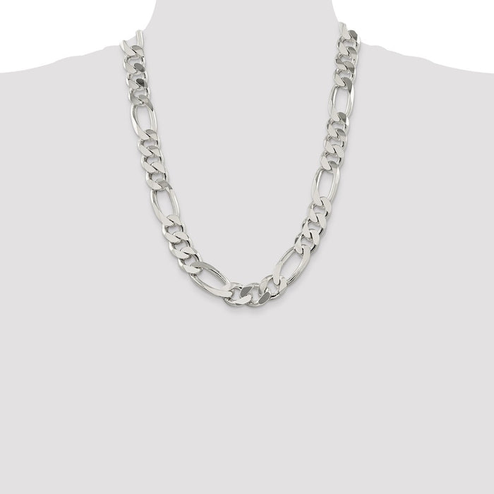 Buy 15mm Sterling Silver Figaro Chain - Stylish, High-Quality Jewelry Value-4