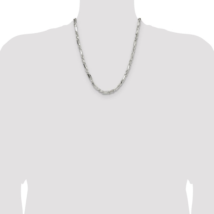 Buy Stylish Sterling Silver 4.75mm Diamond-Cut Figaro Chain - Luxury Value-4