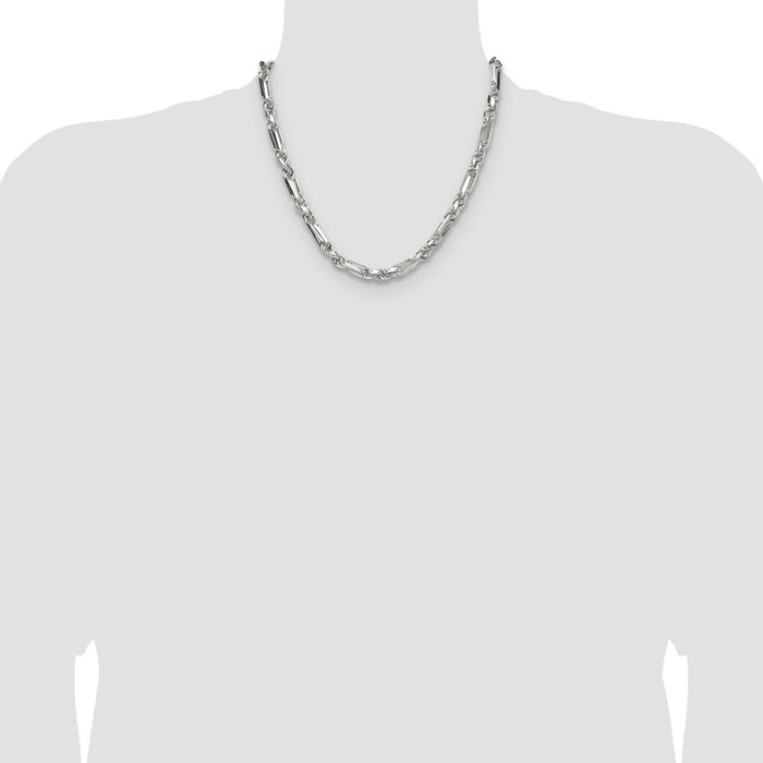 Buy Exclusive 6mm Sterling Silver Double Curb Figaro Chain | Affordable Luxury-4