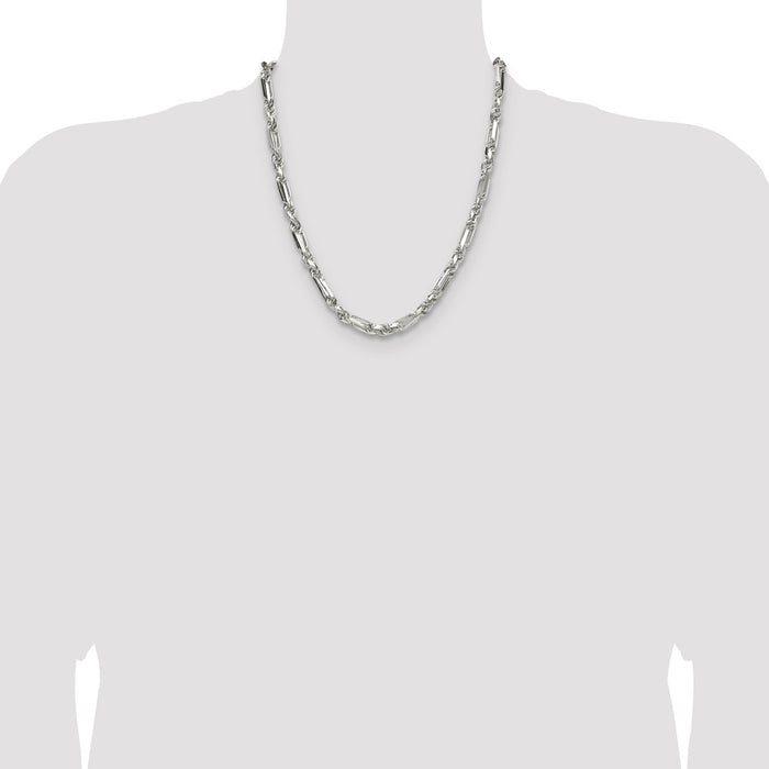 Buy Stylish 6mm Sterling Silver Double Curb Figaro Chain - Affordable Luxury-4