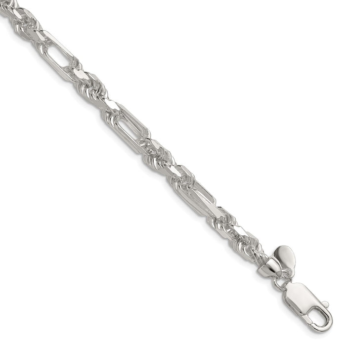 Buy Stylish 6mm Double Curved Figaro Chain in High-Quality Sterling Silver-1