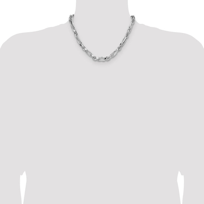 Buy Stylish Sterling Silver 7mm Double Curved Figaro Chain | Luxury Value-4